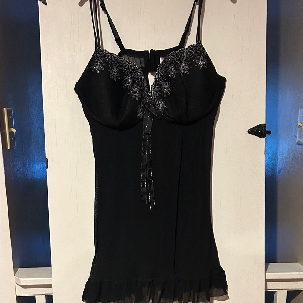 Cacique Black Lingerie with Lace Embroidery sz 22/24